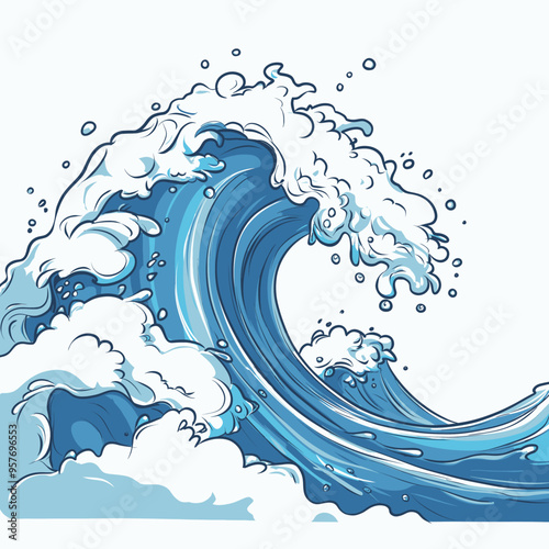 Sea waves sketch. Storm wave, vintage tide and ocean beach storms hand drawn vector illustration set