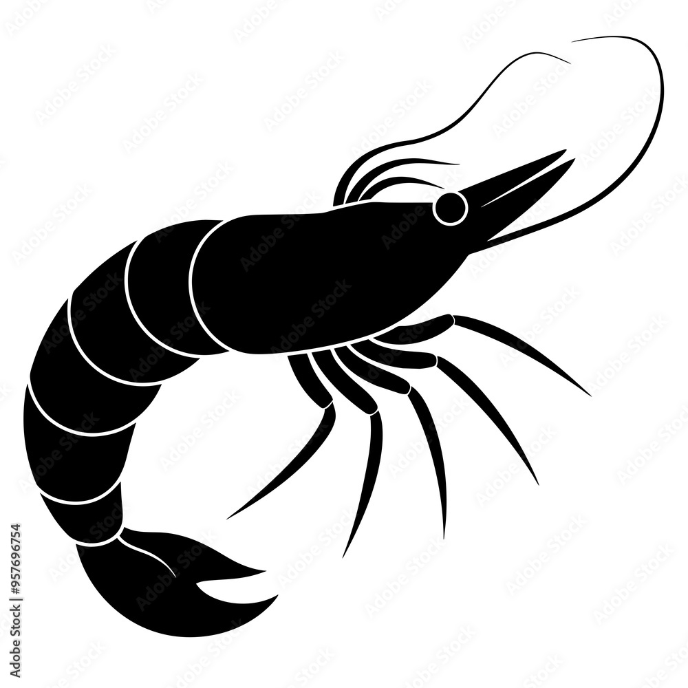 Shrimp silhouette victor illustration Shrimp silhouette victor illustration