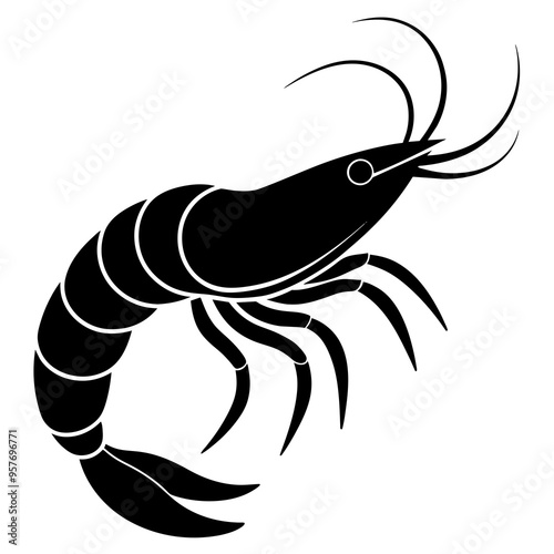 Shrimp silhouette victor illustration