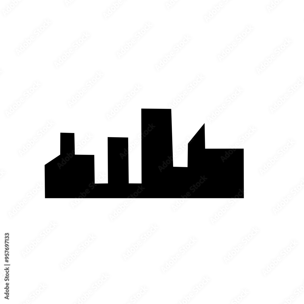 silhouette of urban buildings silhouette of urban buildings