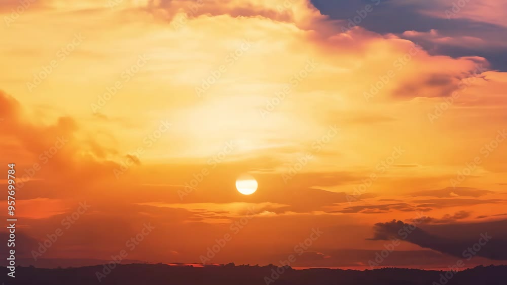 Motion animation of flying through the clouds at sunset. Beautiful sky above orange clouds. Abstract natural background. Religion and heaven. Timelaps Motion animation of flying through the clouds at sunset. Beautiful sky above orange clouds. Abstract natural background. Religion and heaven. Timelaps