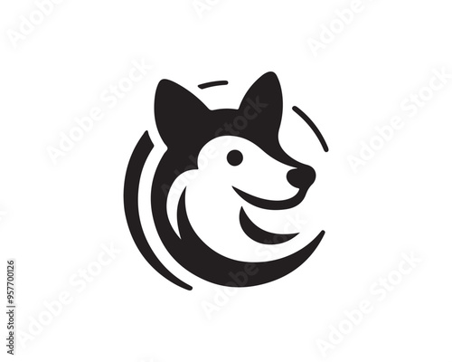 Dog logo design icon symbol vector illustration.