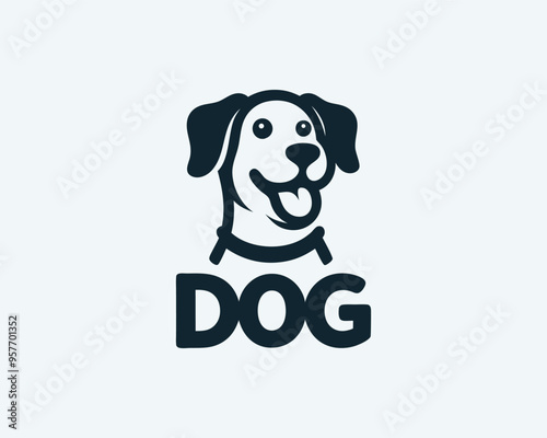 Dog logo design icon symbol vector illustration.