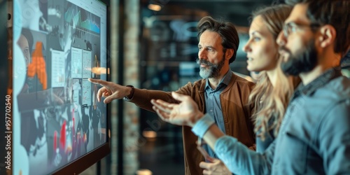 A remote team collaborating through a digital whiteboard, sharing ideas and feedback in real-time from different locations