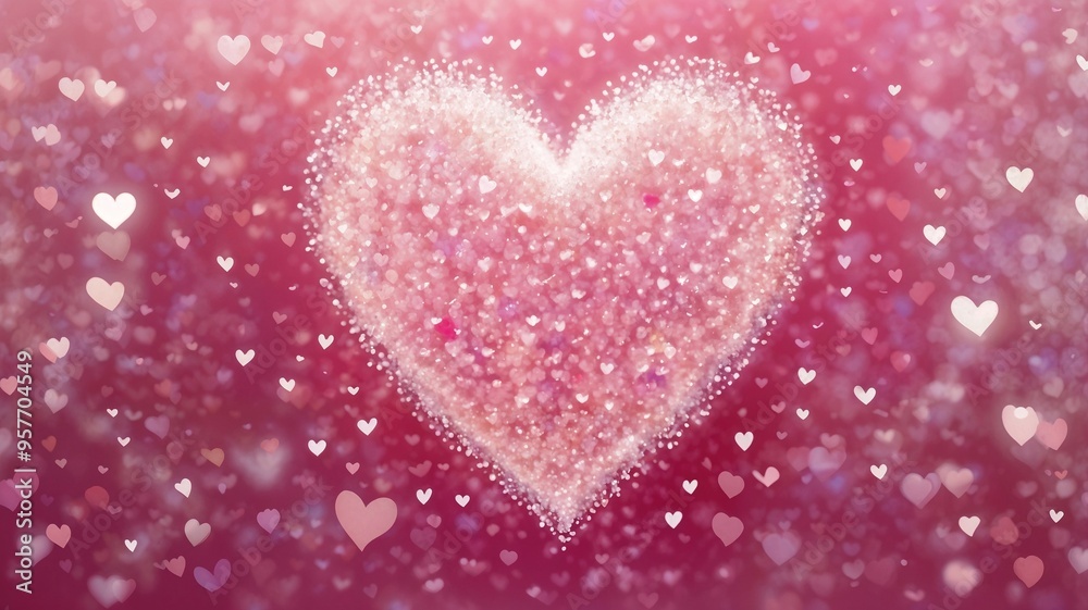 Obraz premium Valentine day background with pink hearts