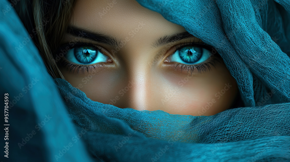 Intimate Close-Up of Expressive Blue Eyes with Soft, Emotional Gaze. Non-existent person. Intimate Close-Up of Expressive Blue Eyes with Soft, Emotional Gaze. Non-existent person.