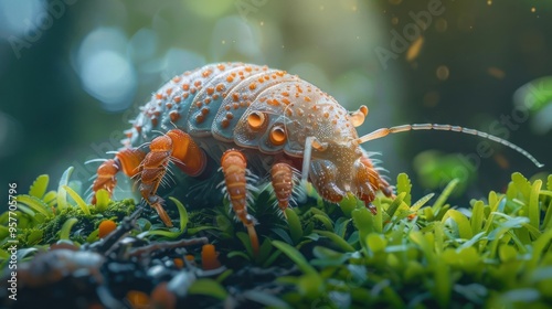 A vividly colored alien insect, possibly a land crab, photo