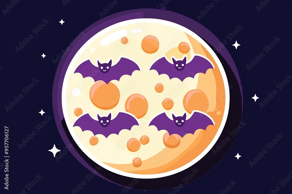 Bats Flying Around the Full Moon Bats Flying Around the Full Moon