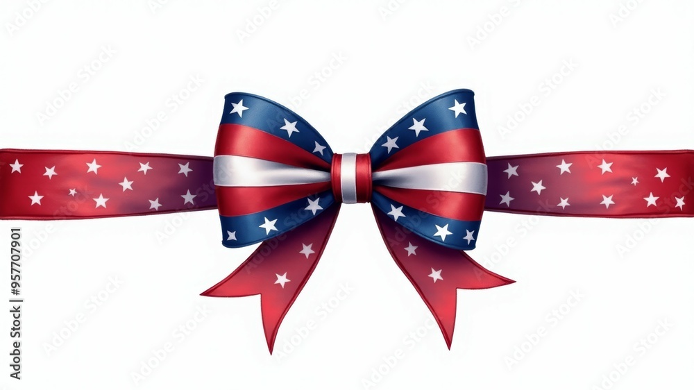 A red, white and blue ribbon with stars on it A red, white and blue ribbon with stars on it