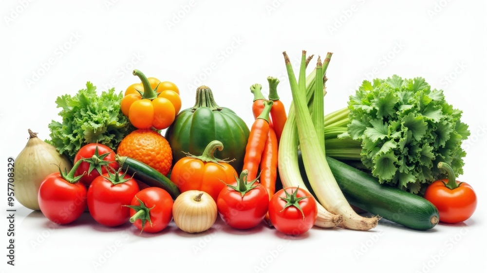 A variety of vegetables including tomatoes, carrots A variety of vegetables including tomatoes, carrots