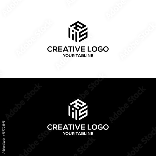 vektor desain logo IRS huruf kreatif photo