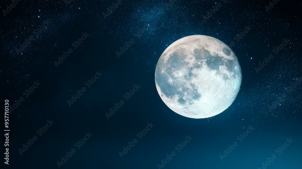 A large white moon is shining brightly in the night sky A large white moon is shining brightly in the night sky