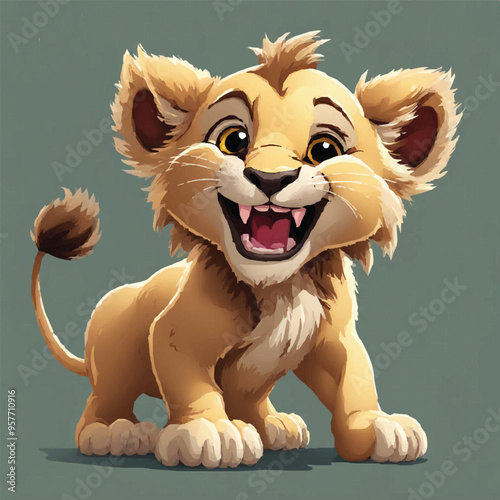 Funny little tiger character in different poses isolated on white background. Vector set of cartoon cute kitten sleeps, walking, peeking and greeting. tiger cartoon mascot with good hand vector.