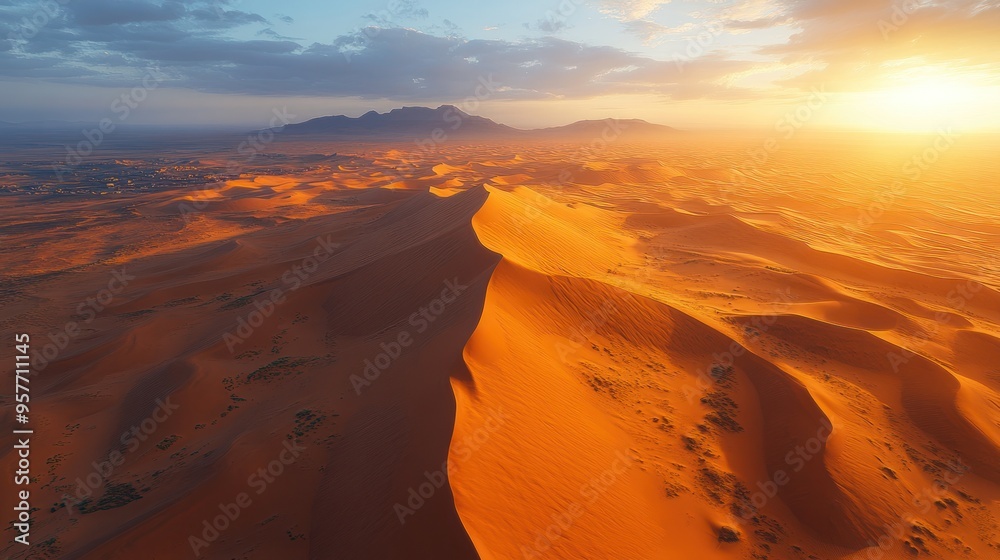 Golden Dunes of the Desert at Sunset Golden Dunes of the Desert at Sunset