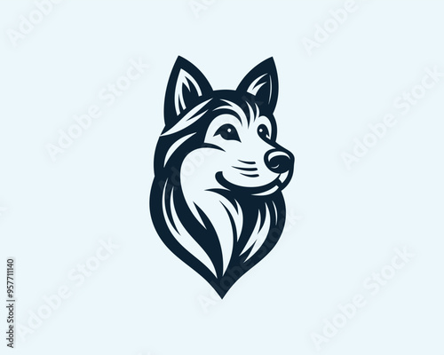 Dog logo design icon symbol vector illustration. 