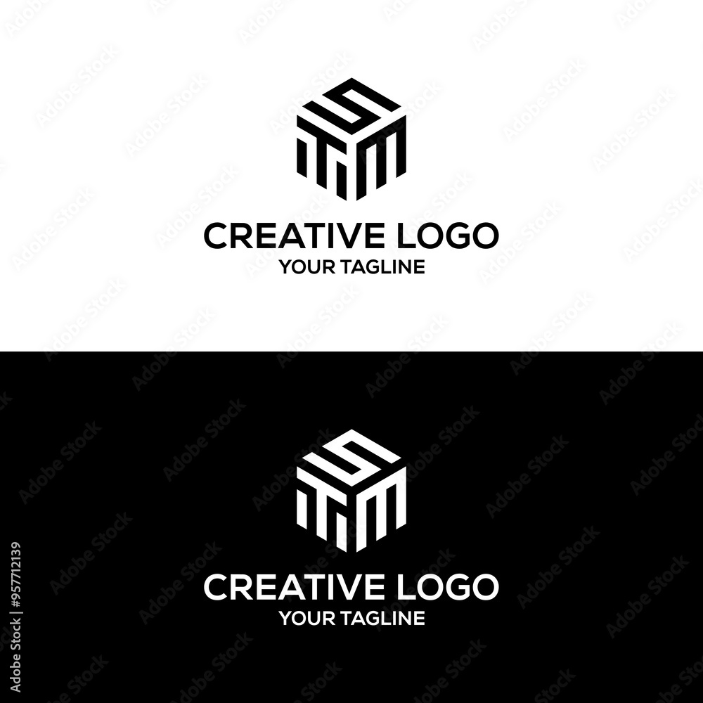 creative letter TSM design vector	