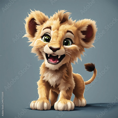Funny little tiger character in different poses isolated on white background. Vector set of cartoon cute kitten sleeps, walking, peeking and greeting. tiger cartoon mascot with good hand vector.