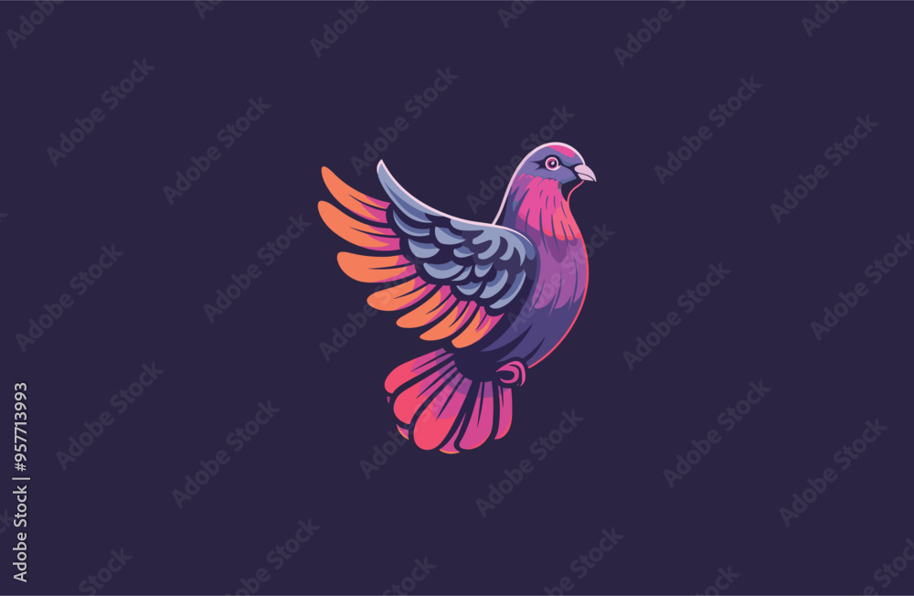 Fototapeta premium Animals Bird logo vector icon illustration.