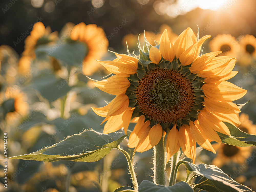 Naklejka premium sunflower on a field