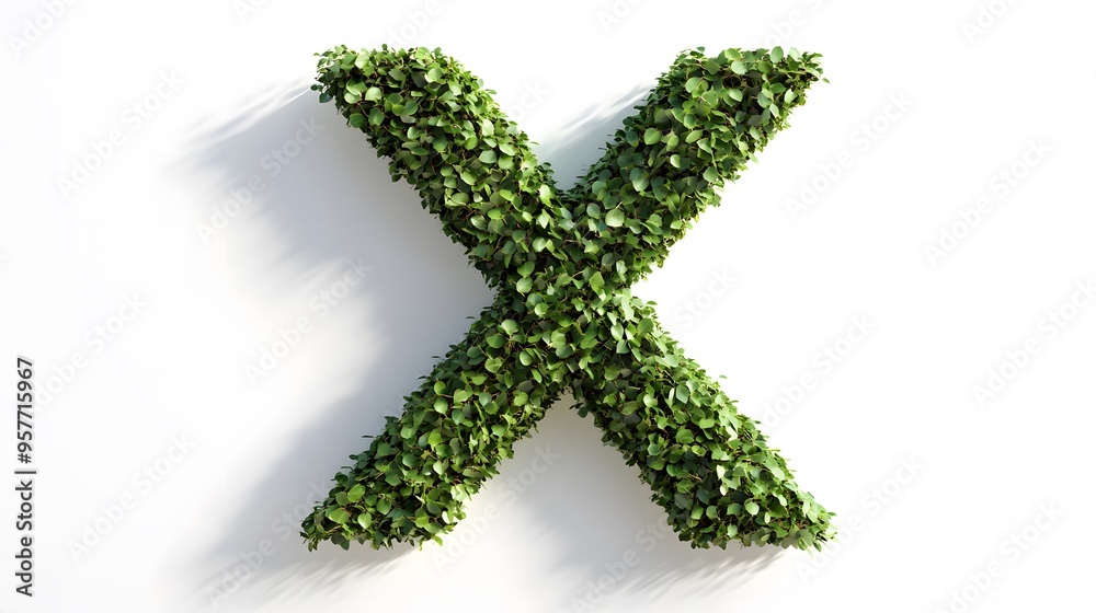 Hyper-Realistic Green Topiary Letter Hyper-Realistic Green Topiary Letter