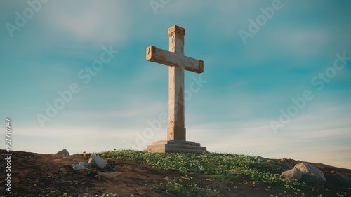 cross on the top of mountain