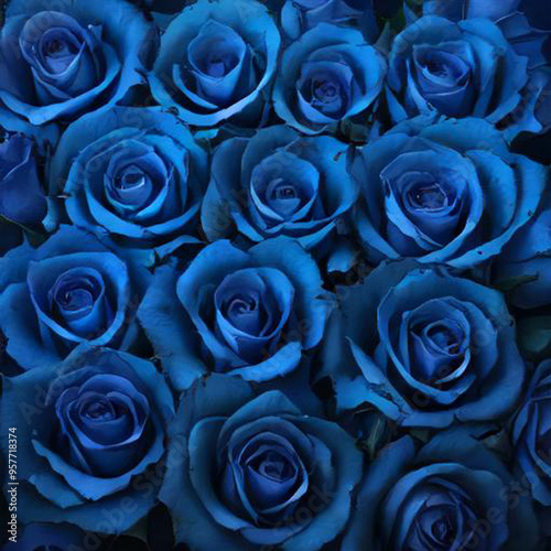 たくさんの青い薔薇