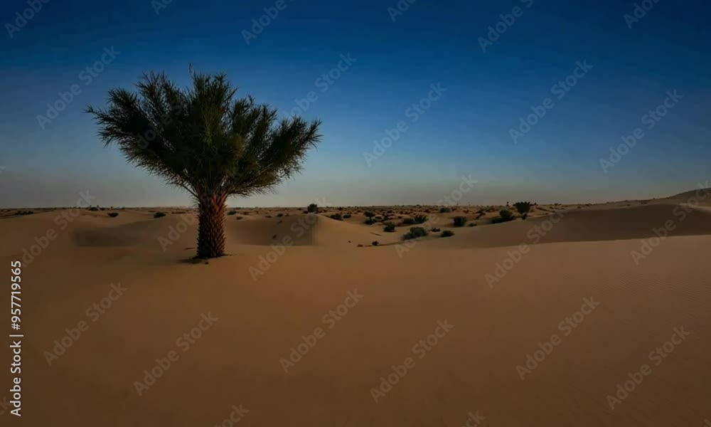 timelapse of night to morning Trees in Desert timelapse of night to morning Trees in Desert