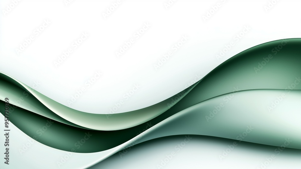 A green wave on a white background A green wave on a white background