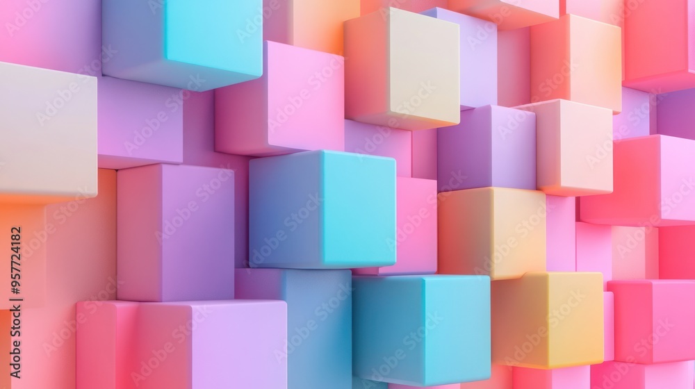 Abstract Colorful Cubes Background Abstract Colorful Cubes Background