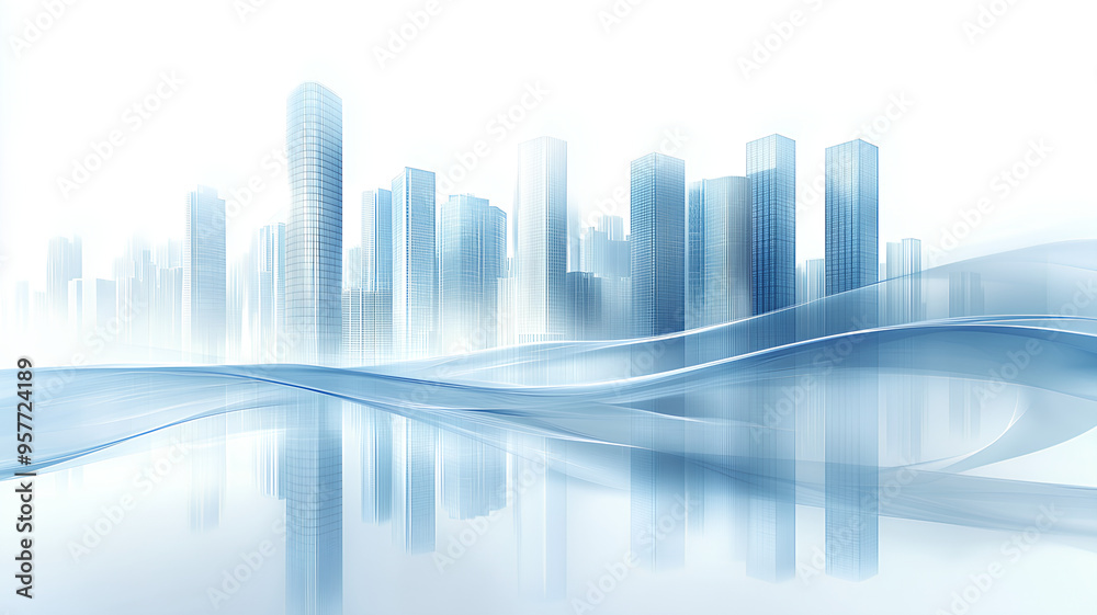 Futuristic Blue Urban Cityscape Futuristic Blue Urban Cityscape