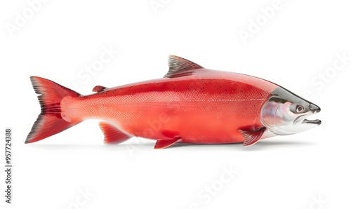 Salmon fish isolated on white without shadow. 