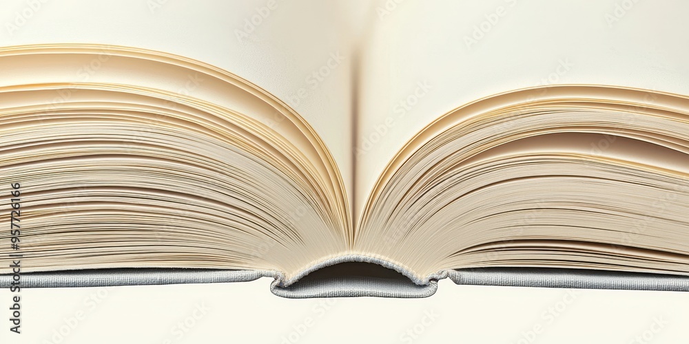 Fototapeta premium Open Book Pages with White Background