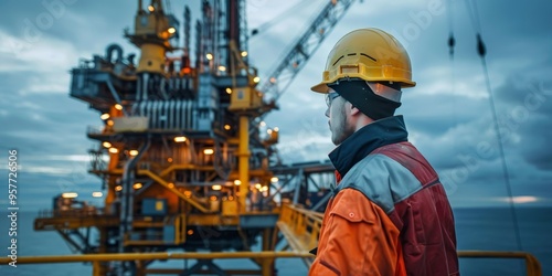 Petroleum technician conducting routine maintenance on a drilling rig, ensuring operational readiness for exploration tasks