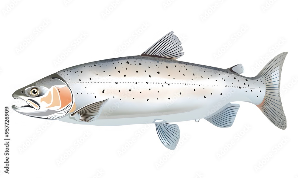 Salmon fish isolated on white without shadow. Salmon fish isolated on white without shadow.