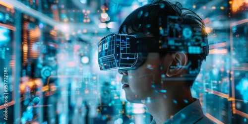 Wallpaper Mural A technology market showcasing the latest gadgets and devices, with interactive displays and demonstrations Torontodigital.ca