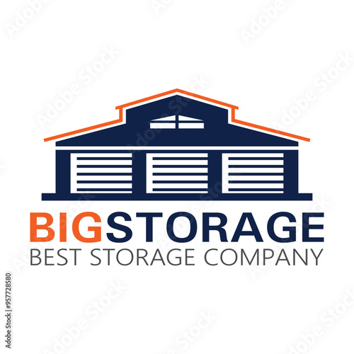 Big storage logo design template. Warehouse logo for business.