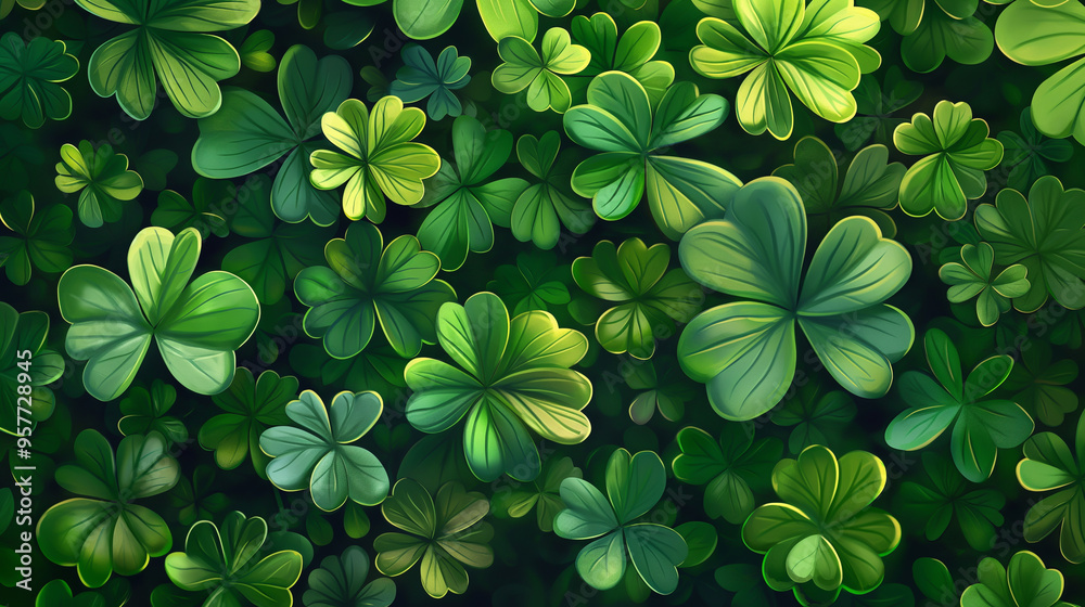 3D green clover background image 3D green clover background image