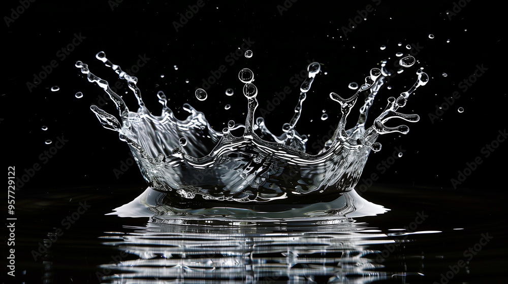 A splash of water on a dark background A splash of water on a dark background