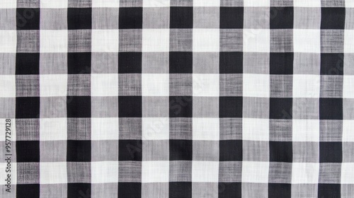 Black and white striped tablecloth background top view 