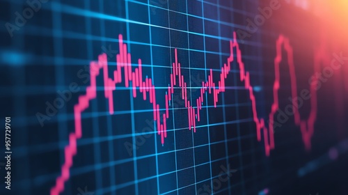 Digital graph showing sharp declines in interest rates, global financial crisis concept