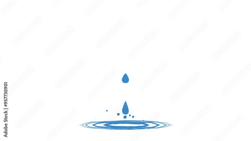Water drop Animated footage element for motion graphic, on background seamless loop 
Animation on transparent background HD
