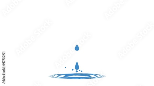 Water drop Animated footage element for motion graphic, on background seamless loop 
Animation on transparent background HD
