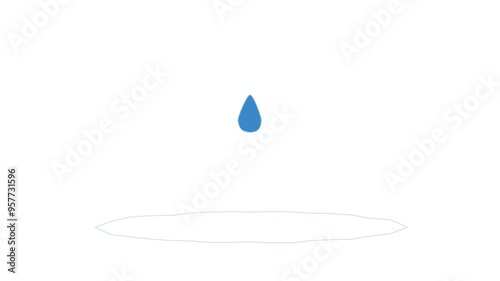 Water drop Animated footage element for motion graphic, on background seamless loop 
Animation on transparent background HD

