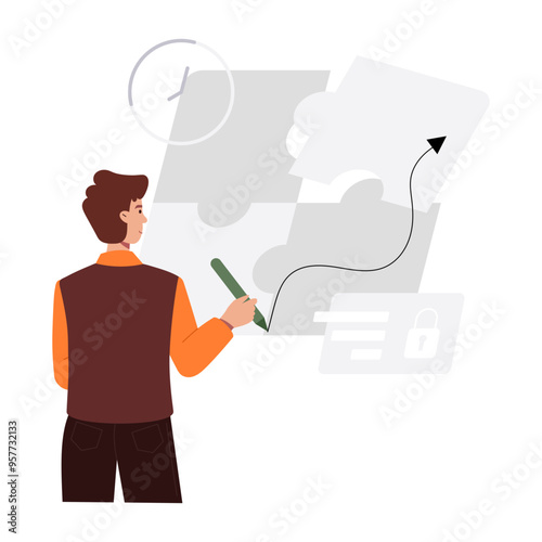 A flat style illustration of problem solving 

