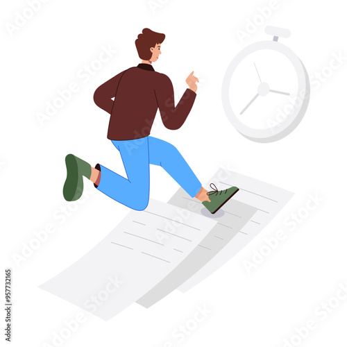 Character based flat illustration of time limit 