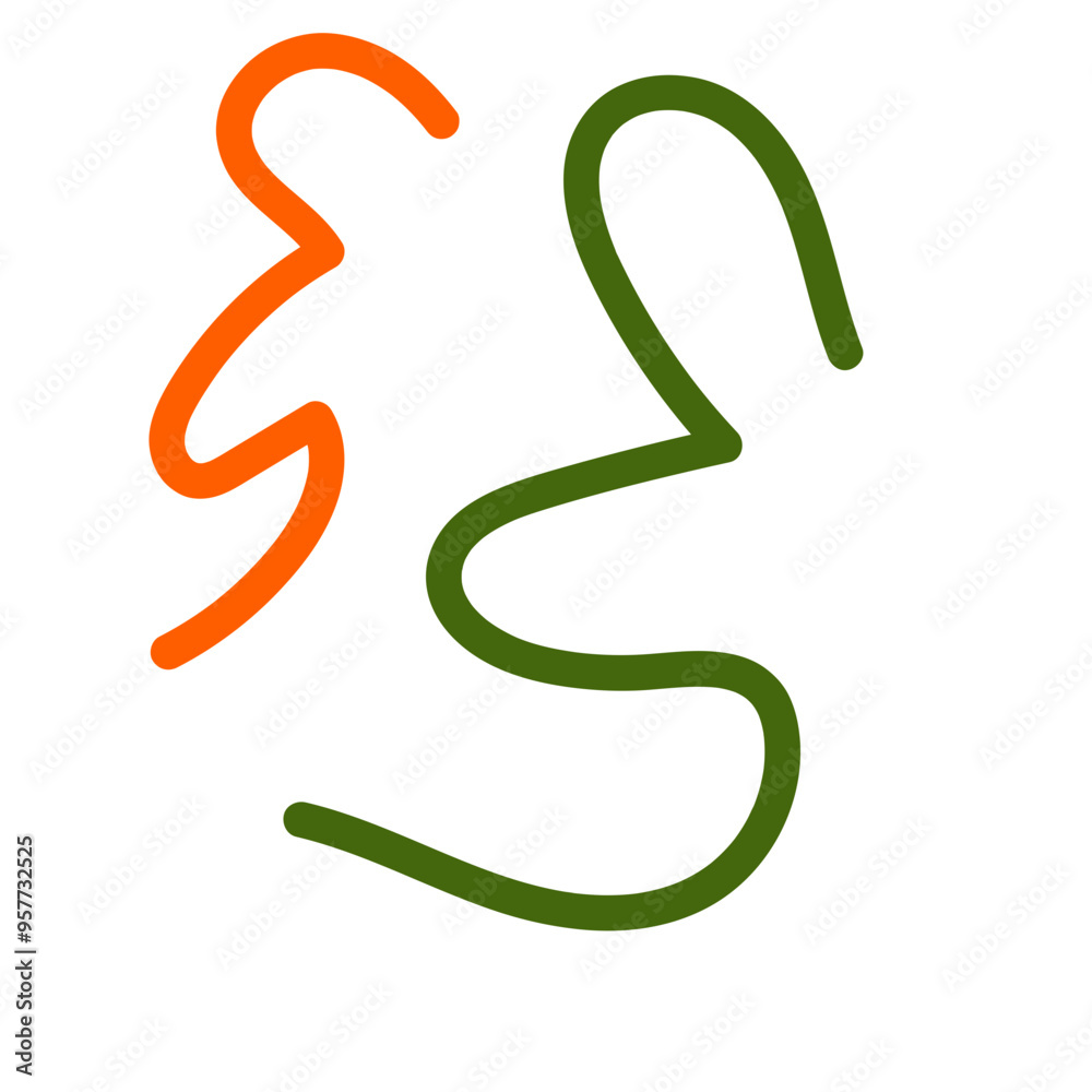Green orange squiggly lines vectors Green orange squiggly lines vectors