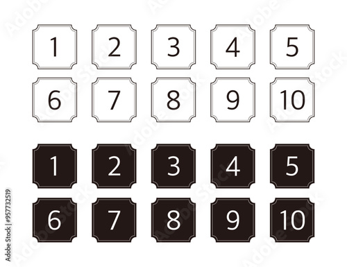シンプルな数字のデザイン ２種類セット