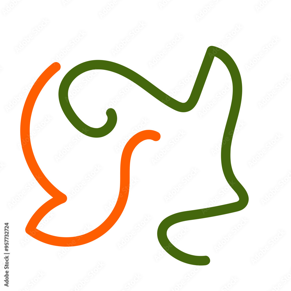 Green orange squiggly lines vectors Green orange squiggly lines vectors