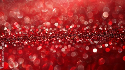 Abstract Red Glitter Bokeh Background