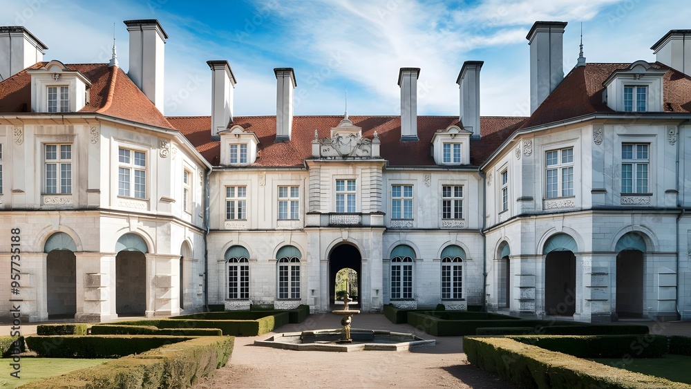 Naklejka premium Beautiful Renaissance castle with ornate architecture